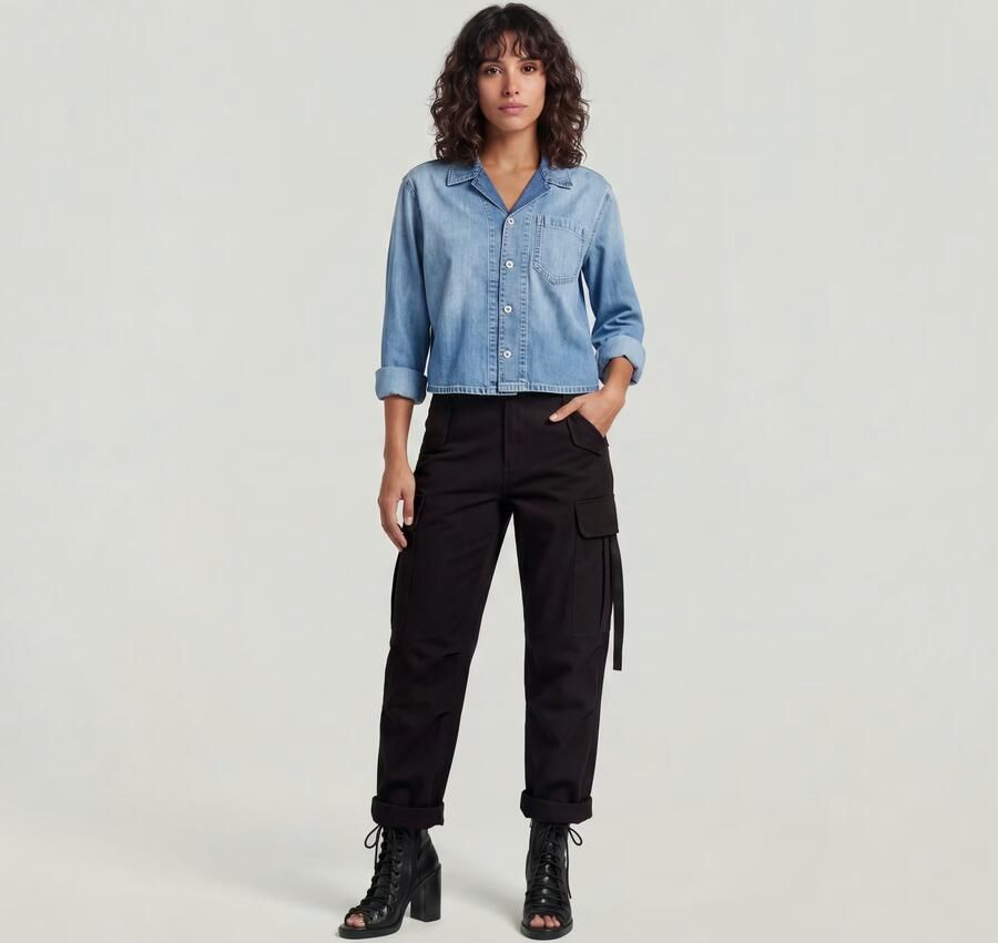 G-Star RAW Cargo Broek Cropped Drawcord Zwart Dames - Foto 3