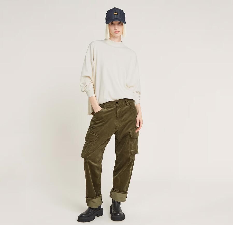 G-Star RAW Cargo Cord 3D Boyfriend Broek Groen Dames - Foto 4