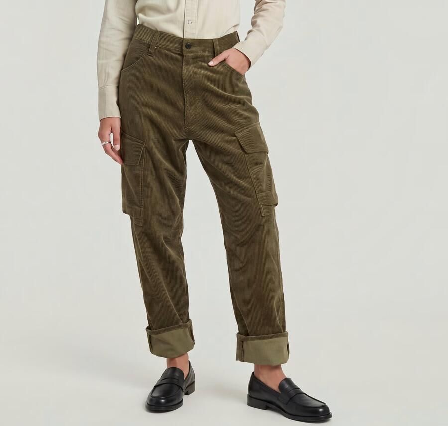 G-Star RAW Cargo Cord 3D Boyfriend Broek Groen Dames - Foto 10