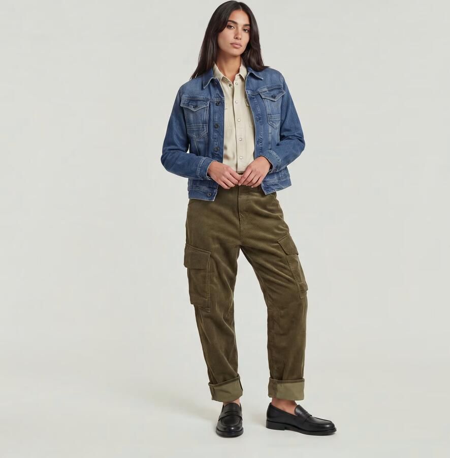 G-Star RAW Cargo Cord 3D Boyfriend Broek Groen Dames - Foto 8