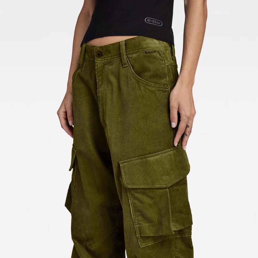 G-Star RAW Cargo Cord 3D Boyfriend Broek Groen Dames - Foto 6