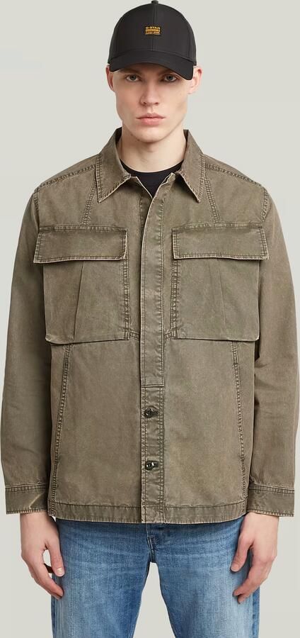 G-Star RAW Cargo Washed Overshirt Bruin Heren