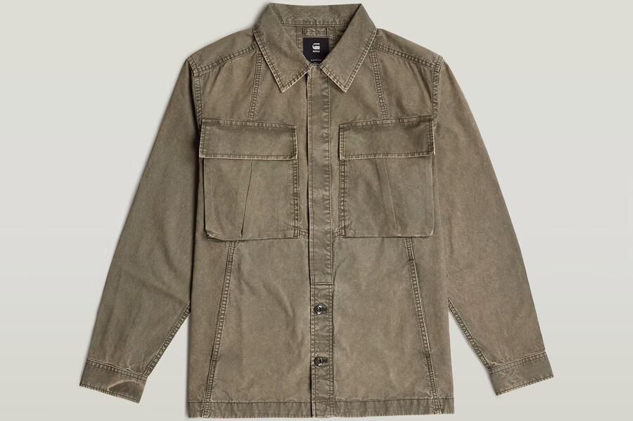 G-Star RAW Cargo Washed Overshirt Bruin Heren - Foto 4