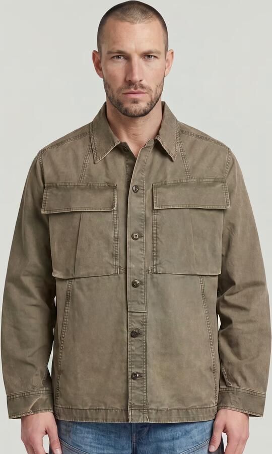 G-Star RAW Cargo Washed Overshirt Bruin Heren - Foto 5
