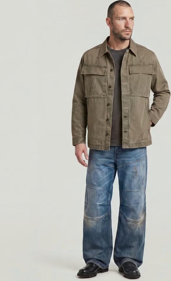 G-Star RAW Cargo Washed Overshirt Bruin Heren - Foto 4