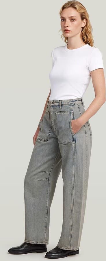 G-Star RAW Carter Barrel Long Pocket Jeans Midden blauw Dames - Foto 5