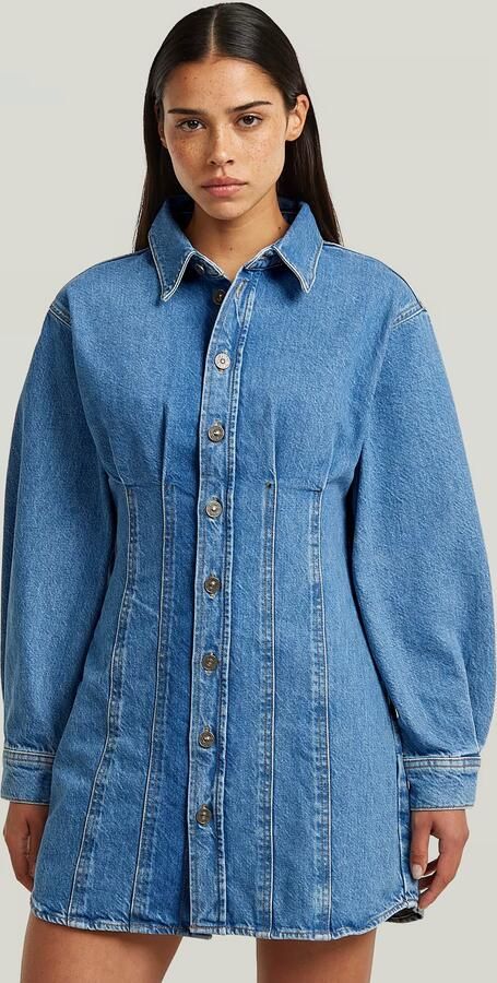 G-Star RAW Carter Denim Overhemdjurk Lichtblauw Dames