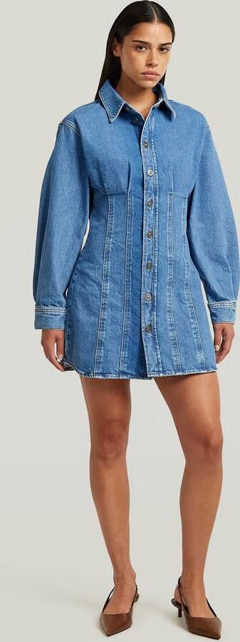 G-Star RAW Carter Denim Overhemdjurk Lichtblauw Dames - Foto 7