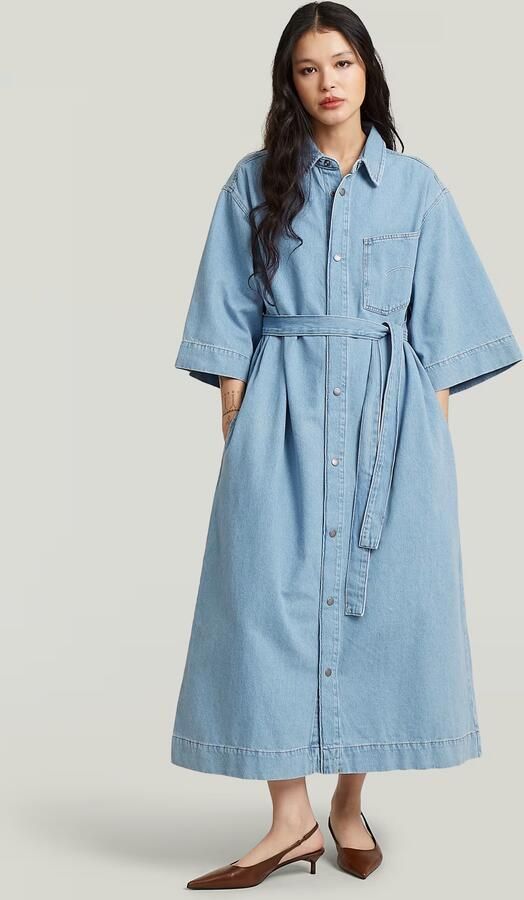 G-Star RAW Carter Denim Overhemdjurk Lichtblauw Dames