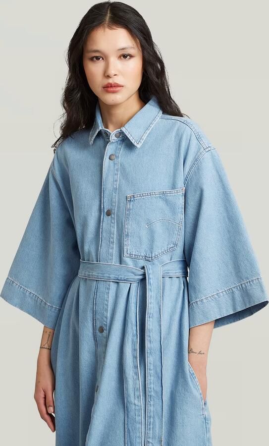 G-Star RAW Carter Denim Overhemdjurk Lichtblauw Dames - Foto 4