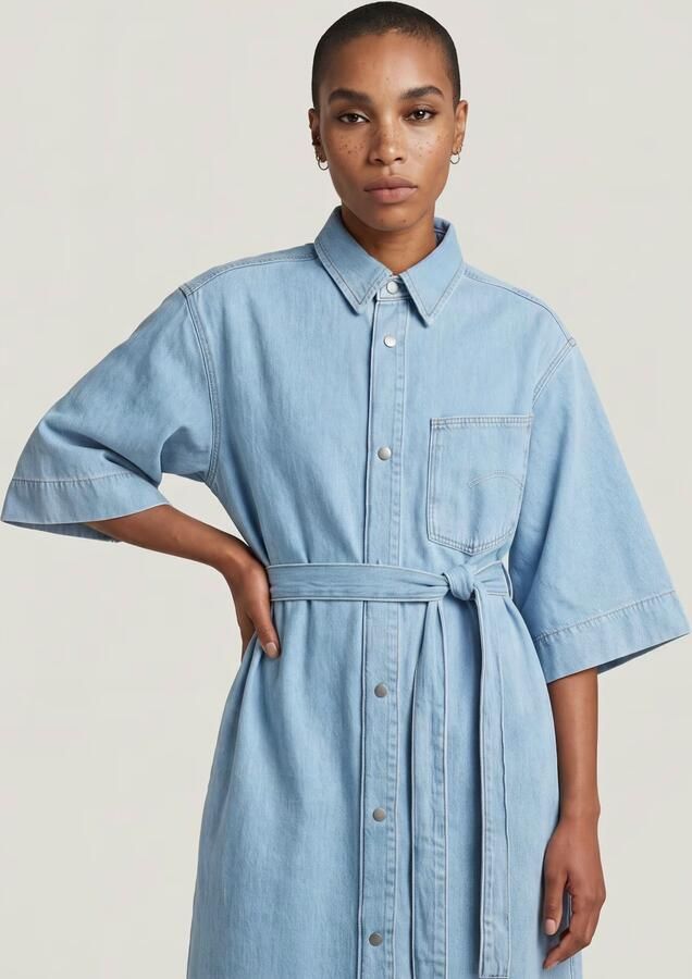 G-Star RAW Carter Denim Overhemdjurk Lichtblauw Dames - Foto 6