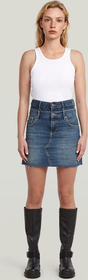 G-Star RAW Carter Double Waistband Mini Skirt Midden blauw Dames - Foto 6
