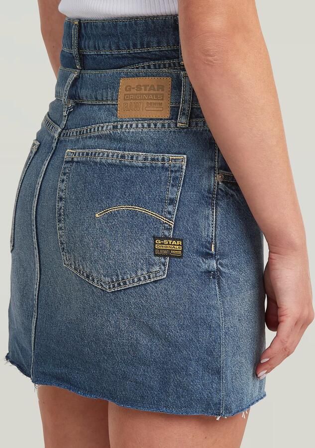 G-Star RAW Carter Double Waistband Mini Skirt Midden blauw Dames - Foto 2