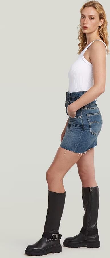 G-Star RAW Carter Double Waistband Mini Skirt Midden blauw Dames - Foto 4