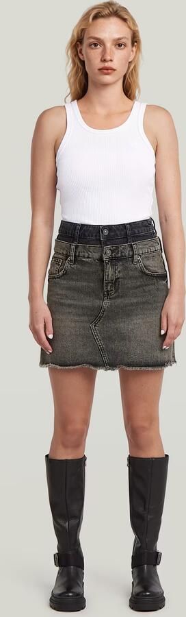 G-Star RAW Carter Double Waistband Mini Skirt Midden blauw Dames - Foto 6