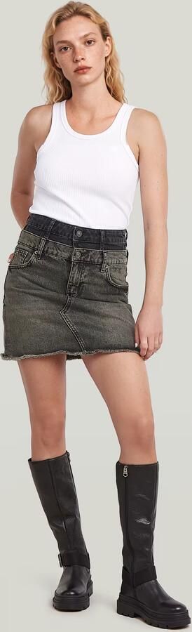 G-Star RAW Carter Double Waistband Mini Skirt Midden blauw Dames - Foto 5