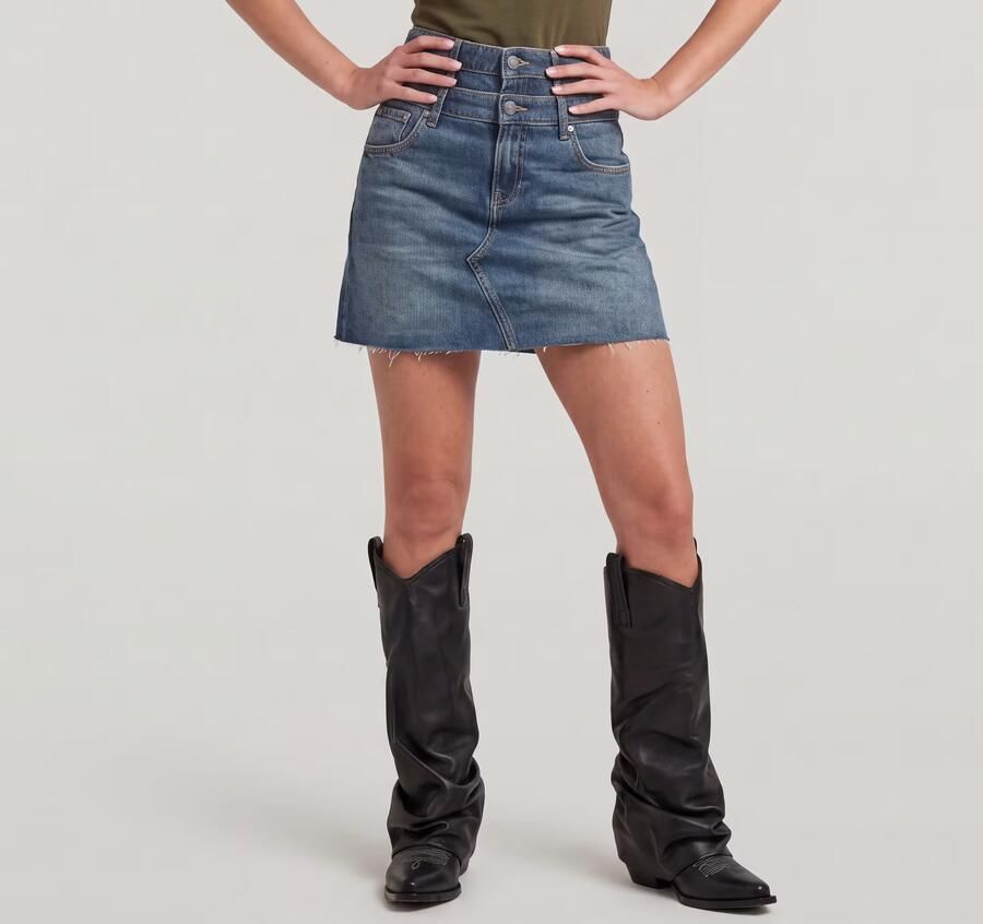 G-Star RAW Carter Double Waistband Mini Skirt Midden blauw Dames - Foto 5