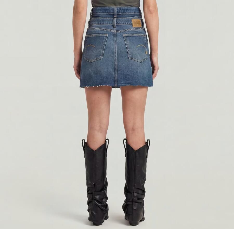 G-Star RAW Carter Double Waistband Mini Skirt Midden blauw Dames - Foto 3