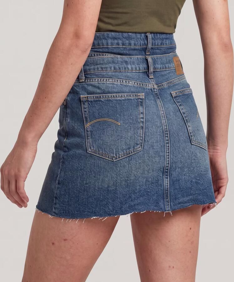 G-Star RAW Carter Double Waistband Mini Skirt Midden blauw Dames - Foto 6