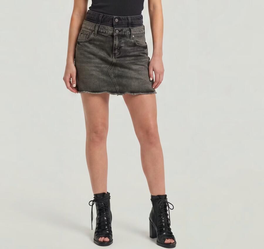 G-Star RAW Carter Double Waistband Mini Skirt Midden blauw Dames - Foto 4