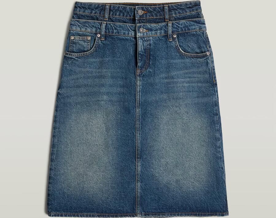 G-Star RAW Carter Double Waistband Skirt Midden blauw Dames - Foto 3