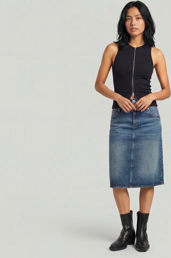 G-Star RAW Carter Double Waistband Skirt Midden blauw Dames - Foto 6
