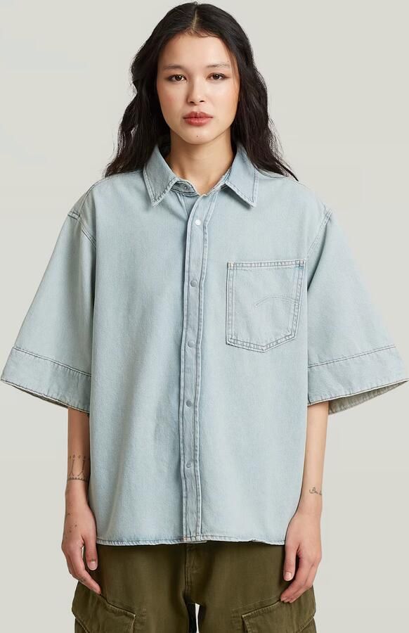 G-Star RAW Carter One Pocket Denim Overhemd Lichtblauw Dames