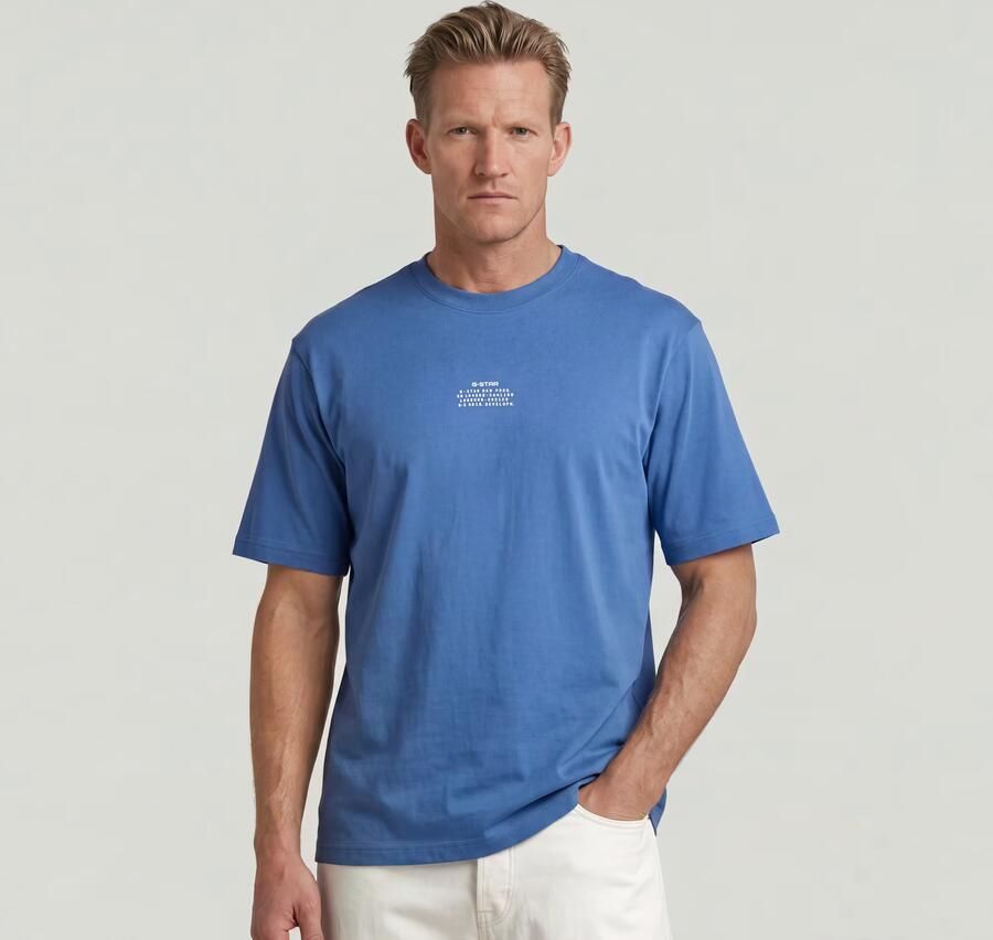 G-Star RAW Center Chest Boxy T-Shirt Midden blauw Heren - Foto 3