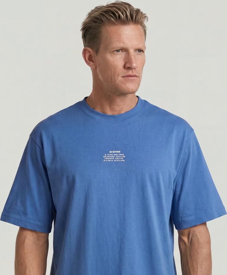 G-Star RAW Center Chest Boxy T-Shirt Midden blauw Heren - Foto 4
