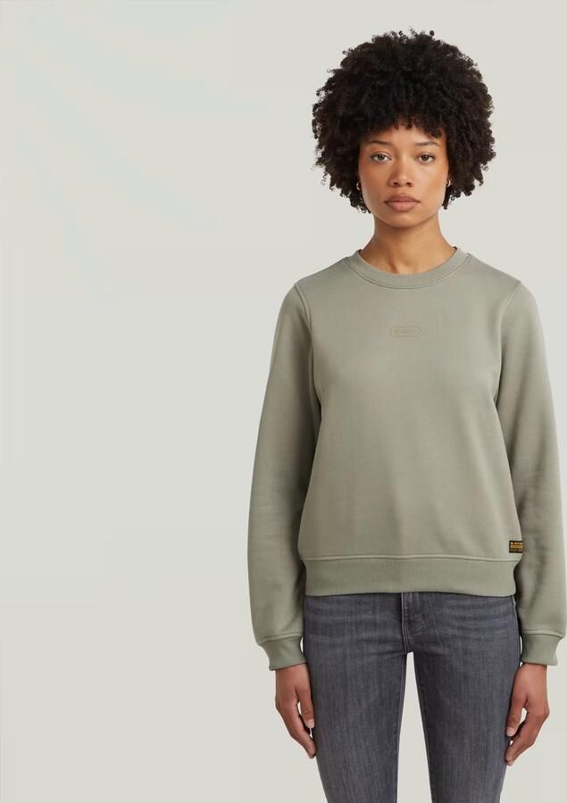 G-Star RAW Center Chest Logo Crew Sweater Groen Dames - Foto 6