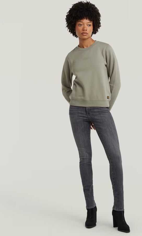 G-Star RAW Center Chest Logo Crew Sweater Groen Dames - Foto 4