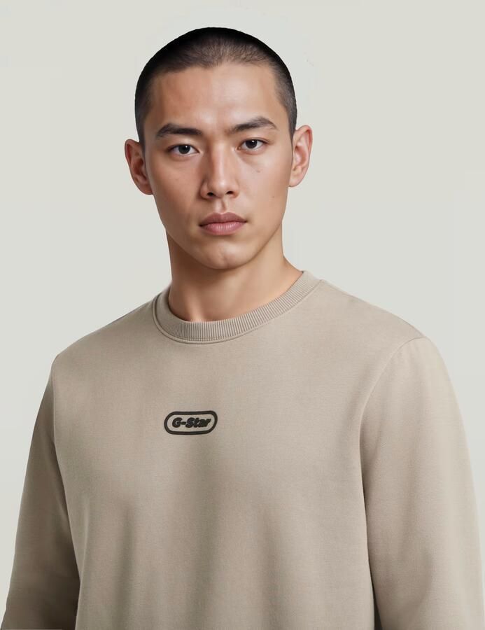 G-Star RAW Center Chest Logo Sweater Beige Heren - Foto 2