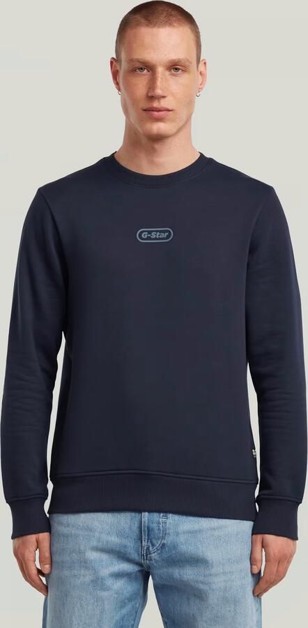 G-Star RAW Center Chest Logo Sweater Donkerblauw Heren - Foto 6