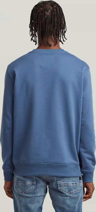 G-Star RAW Center Chest Logo Sweater Midden blauw Heren - Foto 5
