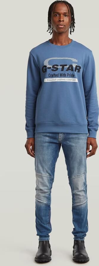 G-Star RAW Center Chest Logo Sweater Midden blauw Heren - Foto 6