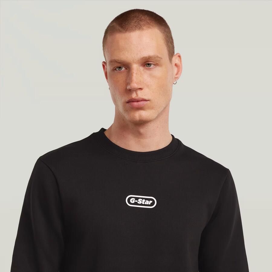 G-Star RAW Center Chest Logo Sweater Zwart Heren