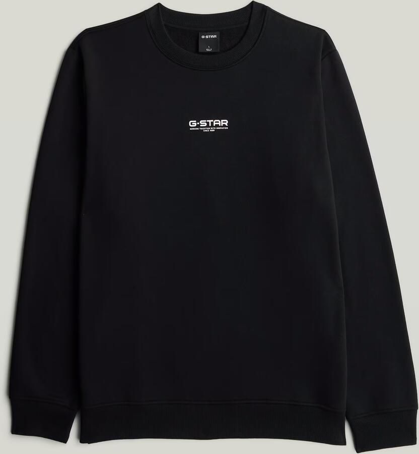 G-Star RAW Centre Chest Logo Sweater Zwart Heren