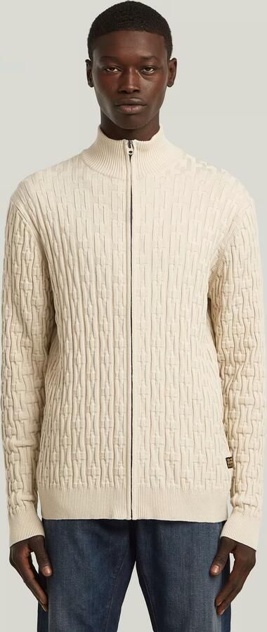 G-Star RAW Chain Structure Gebreid Vest Wit Heren