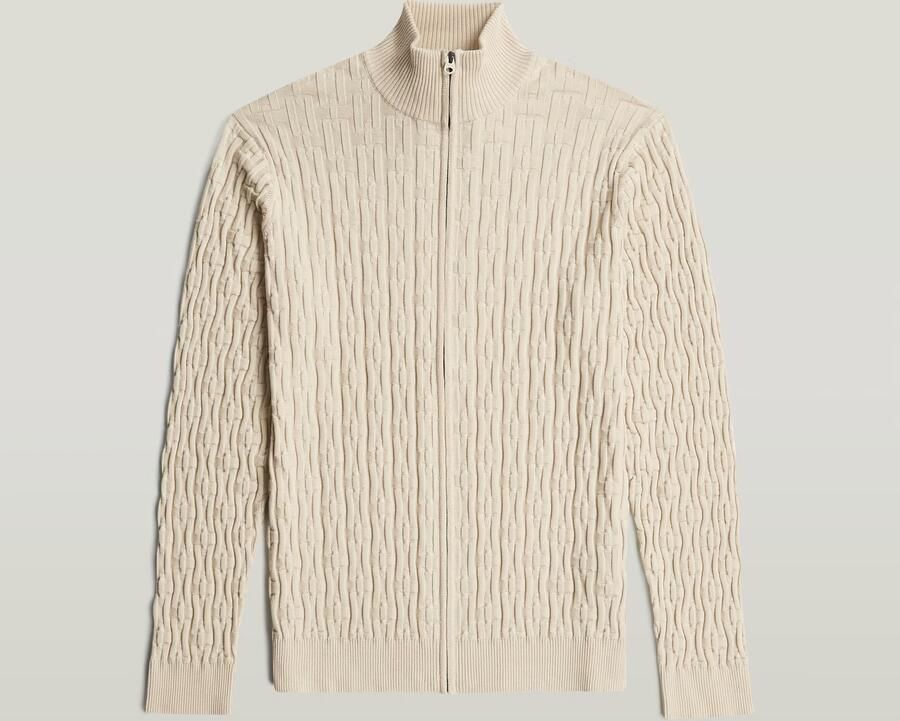 G-Star RAW Chain Structure Gebreid Vest Wit Heren