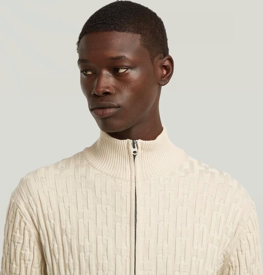 G-Star RAW Chain Structure Gebreid Vest Wit Heren - Foto 3