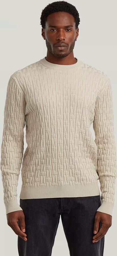 G-Star RAW Chain Structure Gebreide Trui Wit Heren