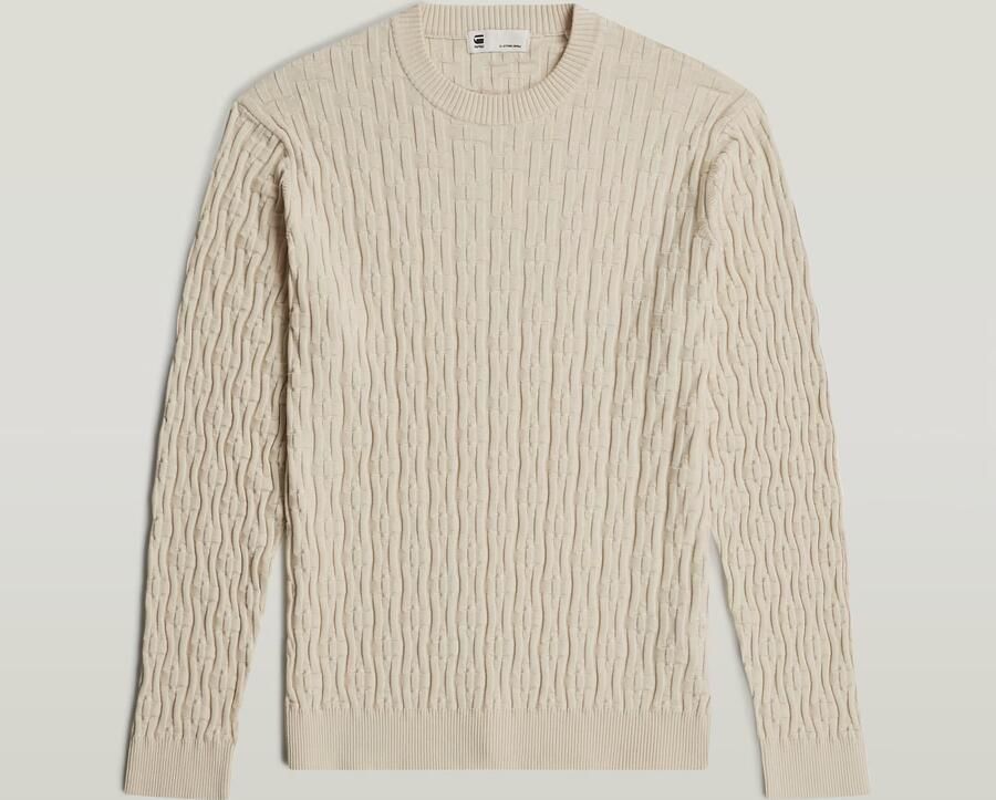 G-Star RAW Chain Structure Gebreide Trui Wit Heren - Foto 4