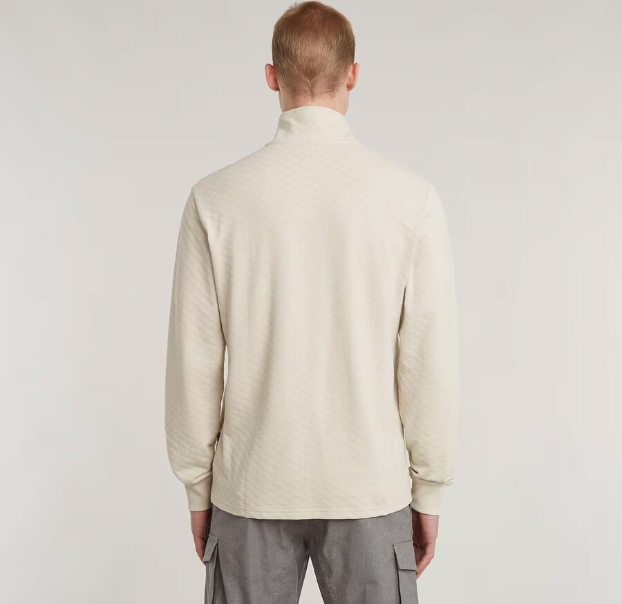 G-Star RAW Checquard Tweeter Half Zip Wit Heren - Foto 4