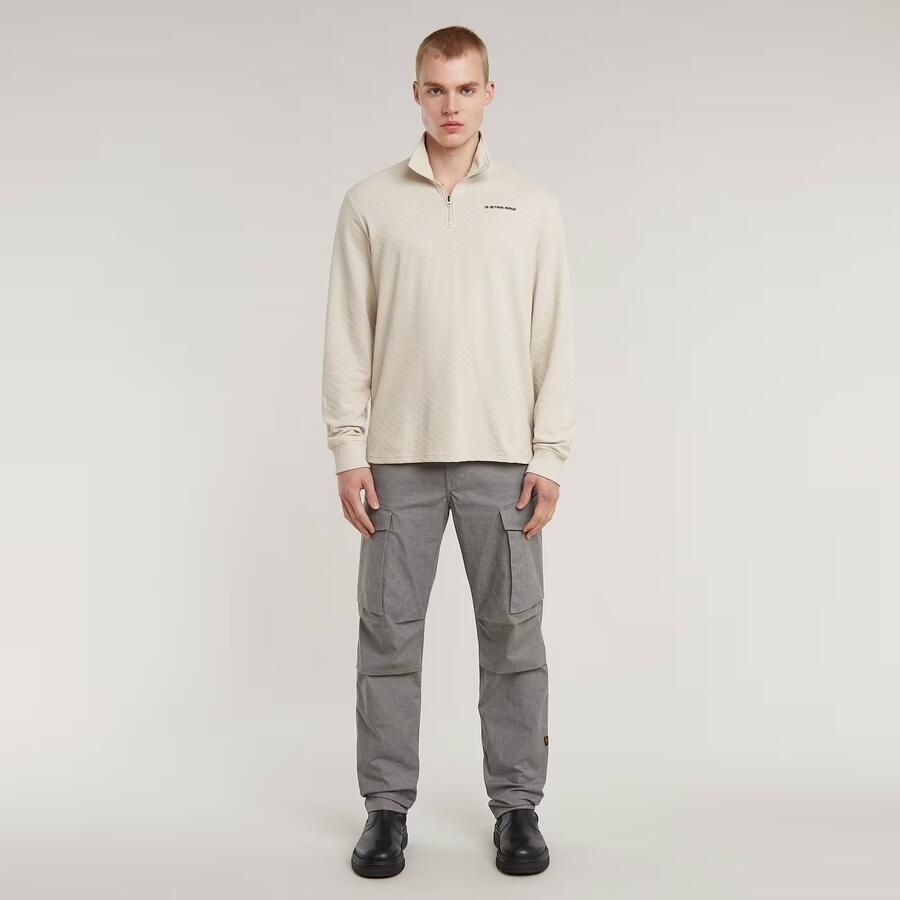 G-Star RAW Checquard Tweeter Half Zip Wit Heren