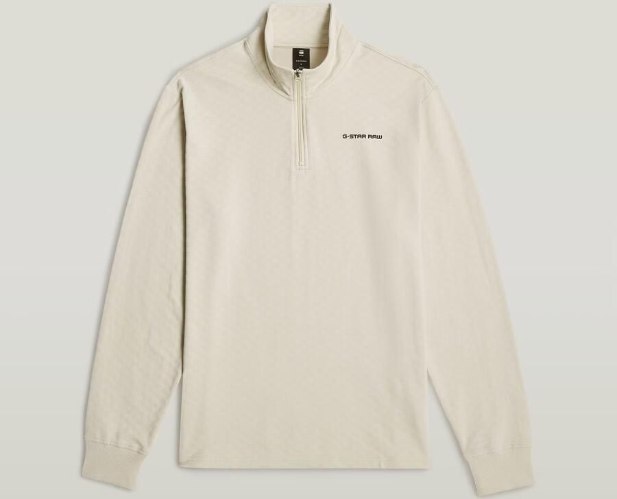G-Star RAW Checquard Tweeter Half Zip Wit Heren - Foto 6