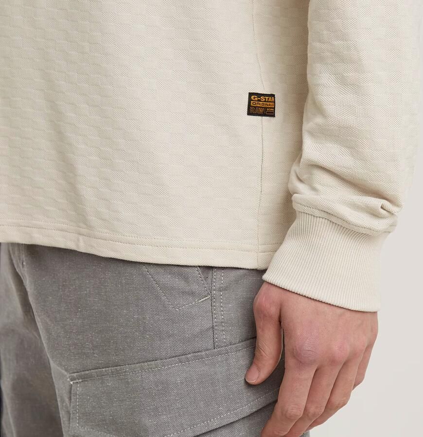 G-Star RAW Checquard Tweeter Half Zip Wit Heren - Foto 5