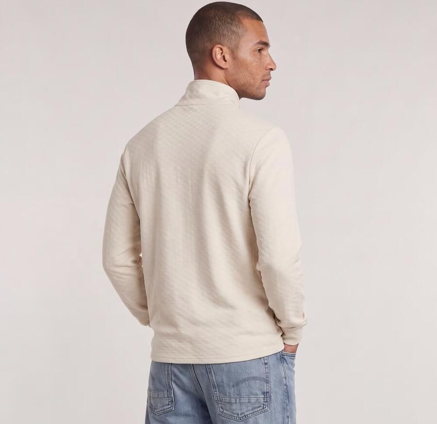 G-Star RAW Checquard Tweeter Half Zip Wit Heren - Foto 4
