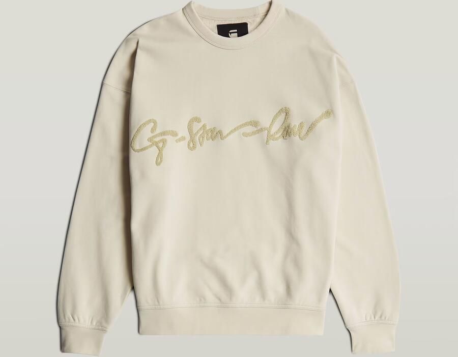 G-Star RAW Chenille G-Script Loose Sweater Wit Heren - Foto 8