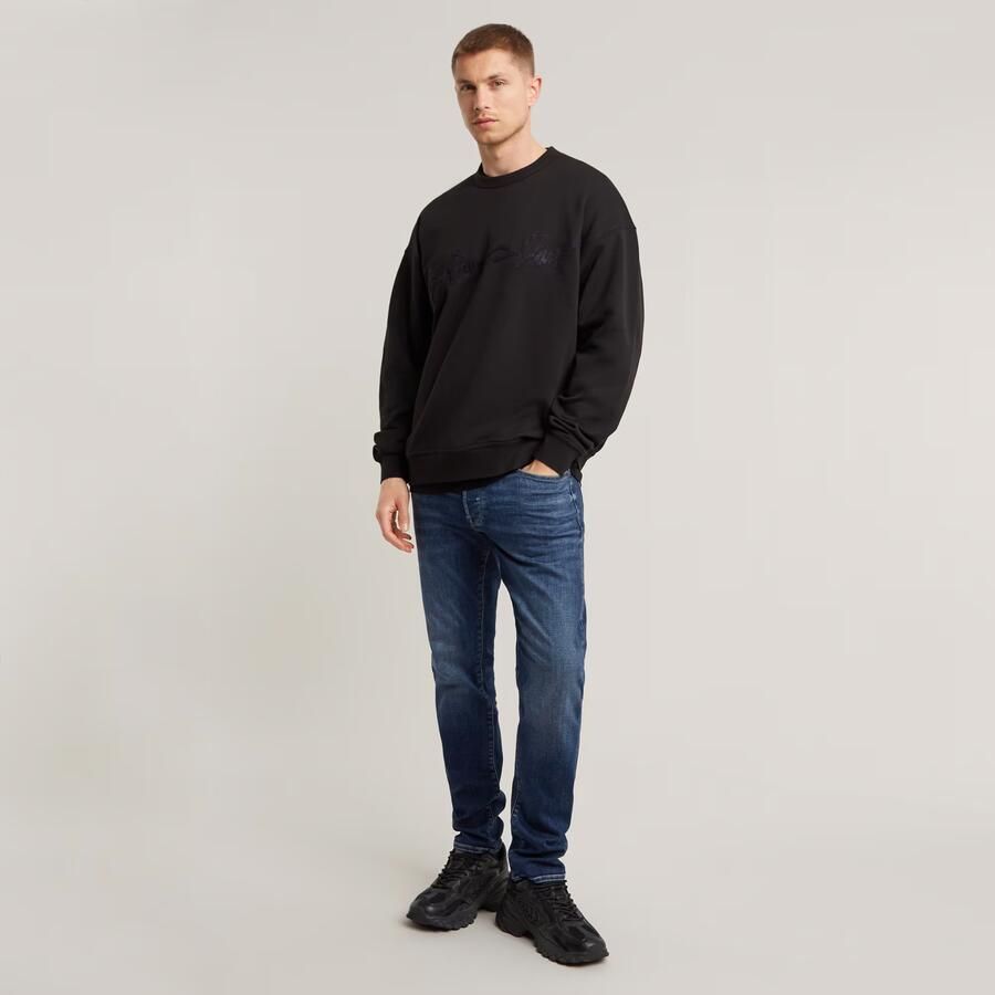G-Star RAW Chenille G-Script Loose Sweater Zwart Heren