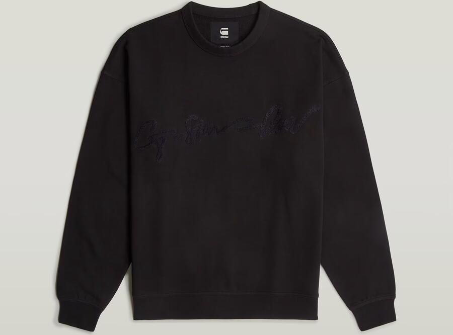 G-Star RAW Chenille G-Script Loose Sweater Zwart Heren - Foto 6